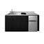 72" wide ADA height all-in-one kitchenette with 2-burner 115V smooth-top cooktop, refrigerator-freezer, sink on left sid