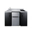 54" wide ADA height all-in-one kitchenette with 2-burner 115V smooth-top cooktop, refrigerator-freezer, sink on left sid