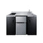54" wide ADA height all-in-one kitchenette with 2-burner 115V smooth-top cooktop, refrigerator-freezer, sink on right si