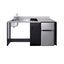 Barrier-free all-in-one kitchenette with refrigerator, sink, and cooktop