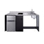 Barrier-free all-in-one kitchenette with refrigerator, sink, and cooktop