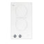 230V 2-burner cooktop in white ceramic glass, made in Europe