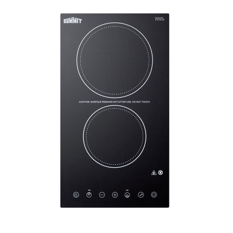 Accucold 12" Wide 230V 2-Burner Radiant Cooktop (Model CR2B23T3B)