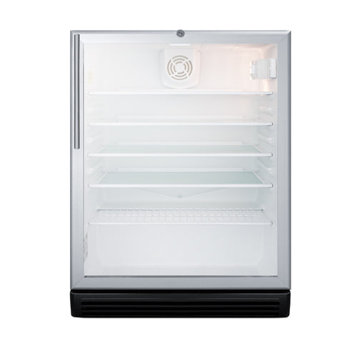 Accucold Commercially listed ADA compliant built-in undercounter beverage center with black – SCR600BGLBIHVADA