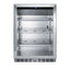 Outdoor built-in undercounter commercial glass door beverage center with stainless steel interior and exterior cabinet