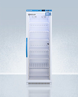 Accucold ARG15MLDL2B 15 Cu.Ft. Upright Laboratory Refrigerator, Glass Door, Data Logger