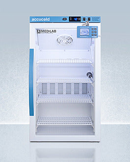 Accucold 3 Cu.Ft. Counter Height Laboratory Refrigerator, Glass Door, Data Logger (Model ARG3MLDL2B)