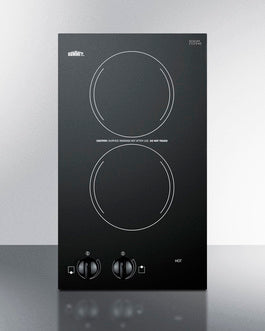 Accucold 12" Wide 230V 2-Burner Radiant Cooktop (Model CR2220B)