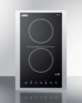 Accucold 15" Wide 115V 2-Burner Radiant Cooktop (Model CR2B15T1BTK15)