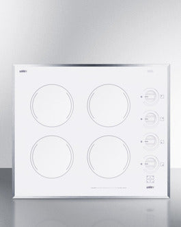 Accucold 24" Wide 230V 4-Burner Radiant Cooktop (Model CR424WH)