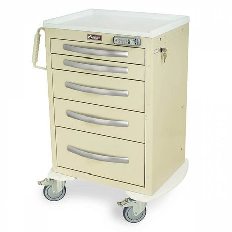 Wood Vinyl Coated Aluminum Treatment Cart, Basic Electronic Pushbutton Lock with Key Lock Override, Factory Set User and (Model WV7450E-AN)