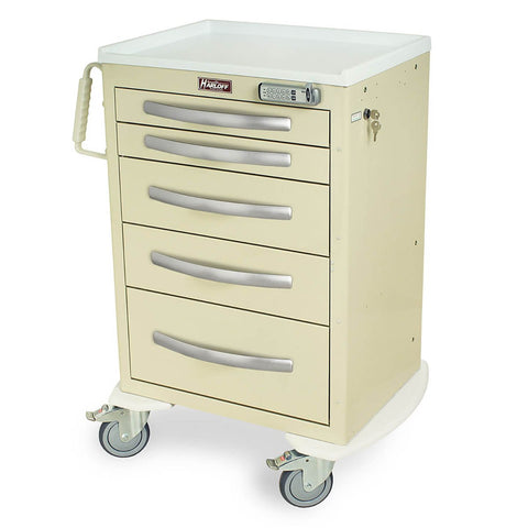 Harloff Wood Vinyl Coated Aluminum Cart, Basic Electronic Pushbutton Lock with Key Lock Override, Factory Set User and