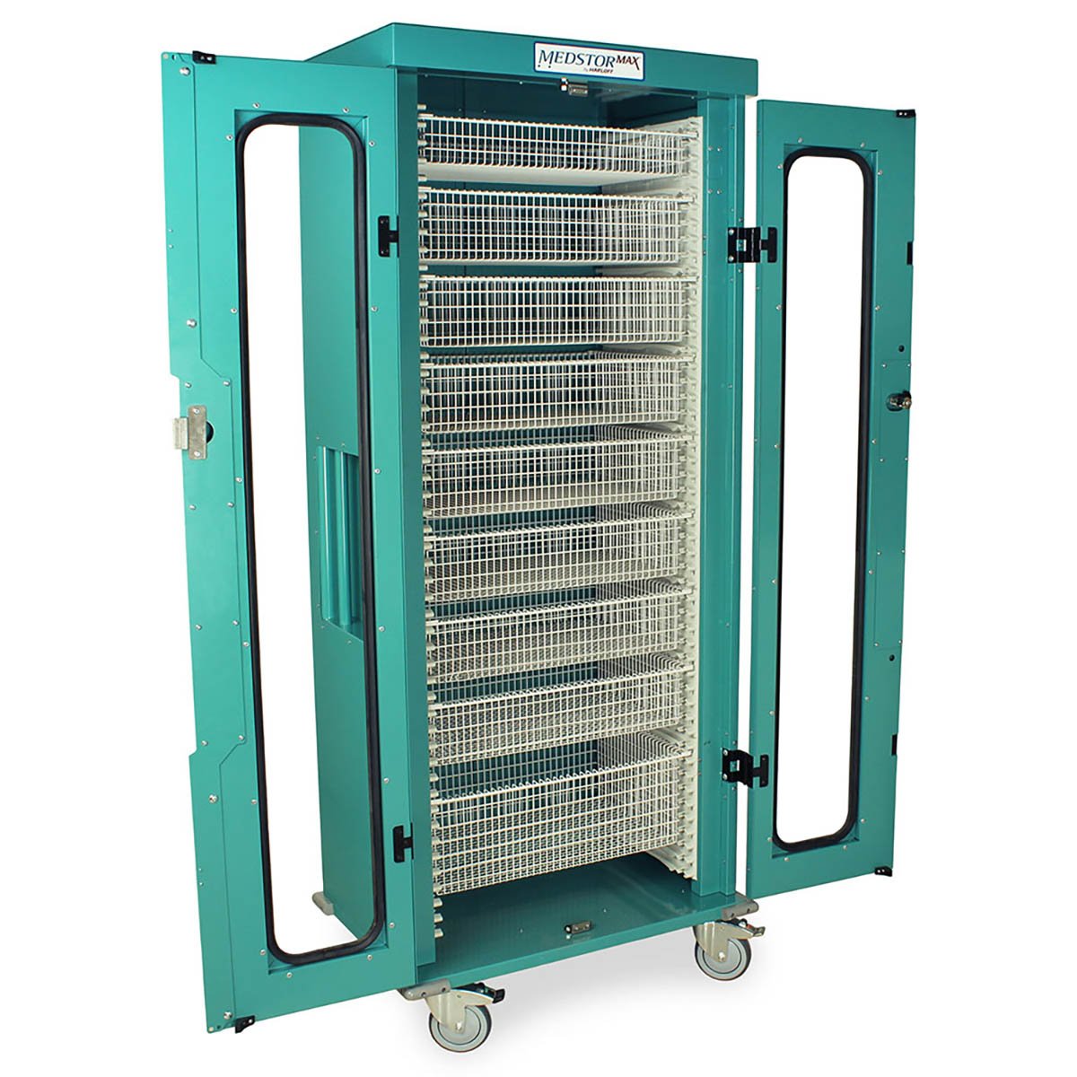 Harloff Stainless Steel Shelf for Single Column SLIM LINE Medical Storage Cart with 2 Adjustable Dividers