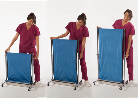 Adjustable Mobile Shield 33"- 48" H x 26 3/4" W x 18"D