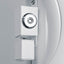 Factory-installed keyed lock located towards the top of the door