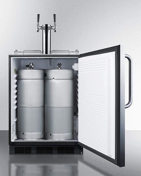 Accucold ADA compliant commercial outdoor wine dispenser in complete stainless steel, designed for built-in or