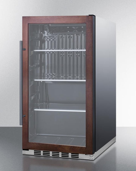 Accucold 19" Wide Shallow Depth indoor/outdoor Beverage Center with Panel-ready Glass Door and White Interior (Model