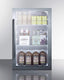 19" wide shallow depth indoor/outdoor beverage center with glass door and white interior