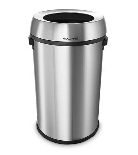Alpine Stainless Steel Open Top 17 Gallon Trash Can