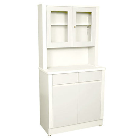 Modular Treatment Cabinet and Overhead Cabinet with Two Bottom Drawers and Doors