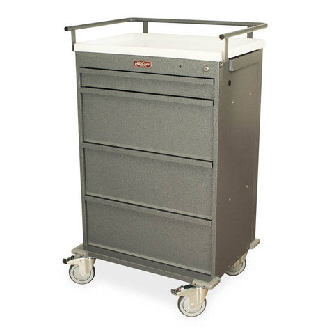 Harloff Value Line Box Cart with Key Lock. Includes riveted Dividers (run front to back) and 35 patient dividers for