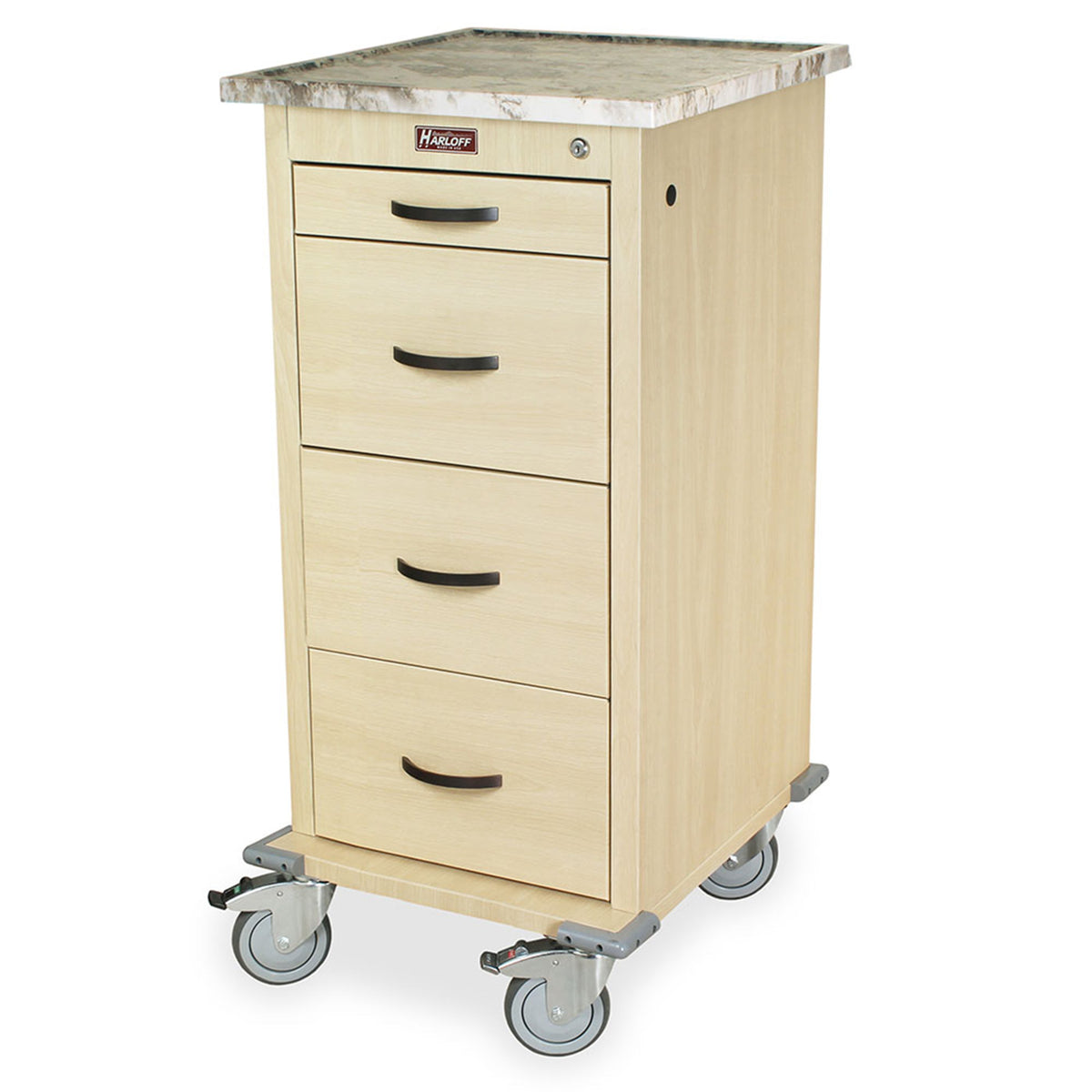 Harloff Wood Vinyl Coated Aluminum Cart, Keylocking. 240 Card Capacity. American Natural. Includes Painted Interior