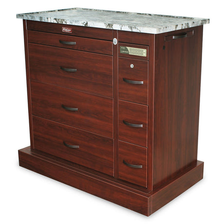 Wood Vinyl Coated Aluminum Treatment Cart, Electronically Locking Cart with Keypad only and Key Lock Override, 4-3", 1 (Model WV6450EKC-CM)