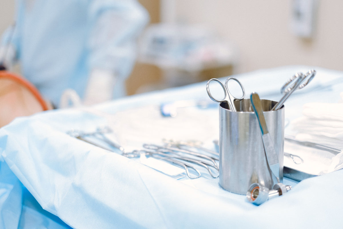 Sterile surgical instruments arranged for a procedure