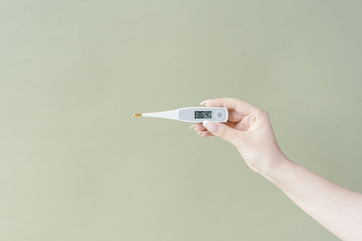 Digital thermometer displaying a temperature reading