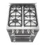 24" wide sealed burner gas range in stainless steel with high backguard
