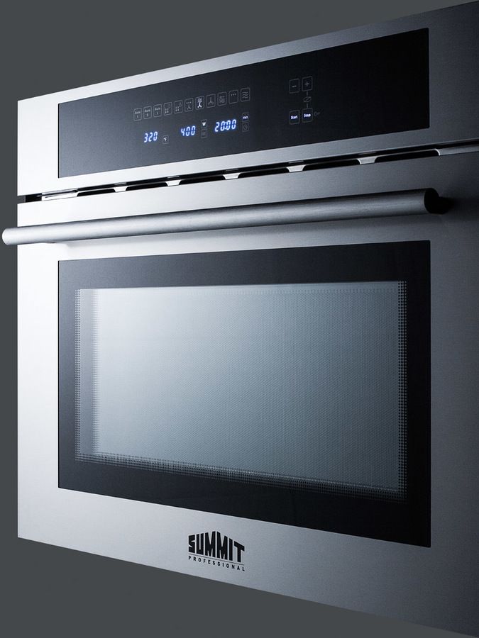 24" Wide Built-in Speed Oven with Convection, Microwave, and Standard Oven Settings in a Stainless Steel and Glass Finis Main image