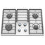 30" wide open burner gas cooktop in white with spark ignition