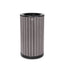 Round, 32-Gallon Outdoor Trash Container with Slatted Recycled Plastic Panels