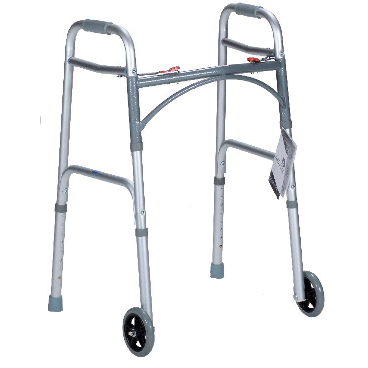 Junior Two Button Folding Walker w/ 5" Wheels Code: 10163-4