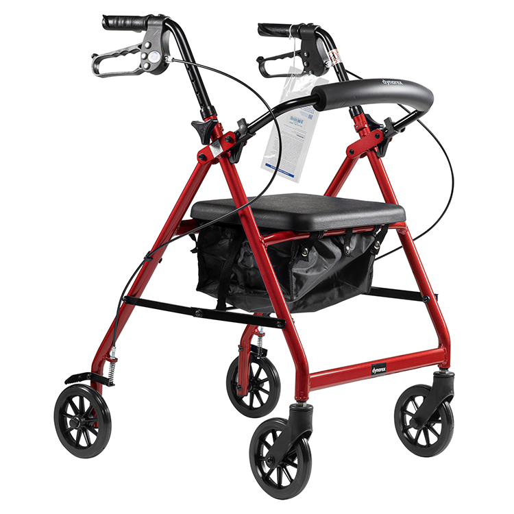 DynaGo Quad 6 rollator red