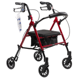 DynaGo Flex adjustable height rollator red