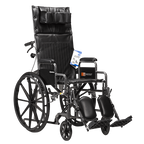 DynaRide Reclining Wheelchair 18" x 16" w/ Detach Desk Arm Silver Vein