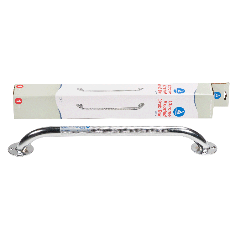 Chrome knurled grab bar 18 inch case of 3
