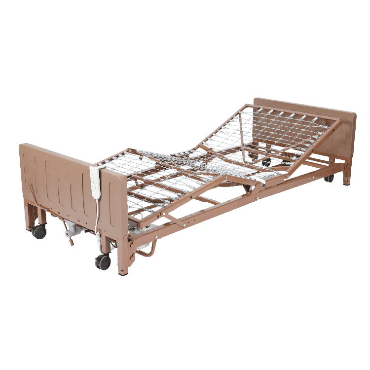 3 Motor Full Electric Hi/Low Homecare Bed w/ Half Rail and Multizone Mattress