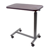 Dynarex plastic overbed table, mahogany finish