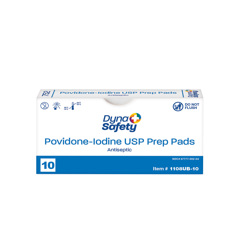 Povidone Iodine Prep Pad Unit Box Code: 1108UB-10