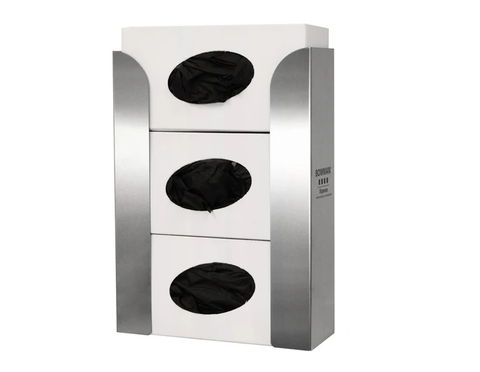 Glove Box Dispenser Triple Top Load Stainless Steel