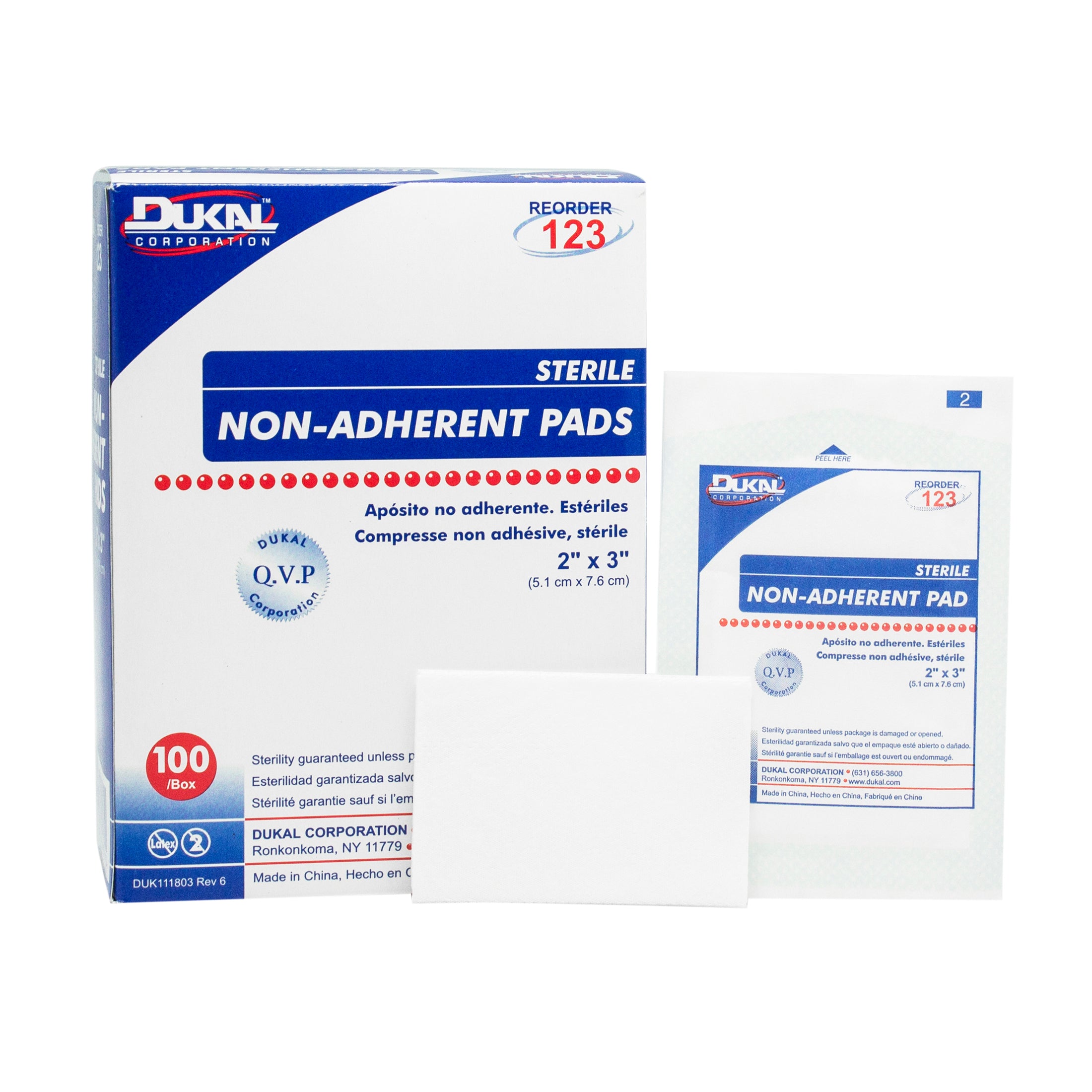 Sterile Non Adherent Pad 2" x 3" - 123