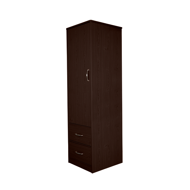 One Door Two Drawer Wardrobe Mahogany