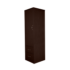 One Door Two Drawer Wardrobe Mahogany
