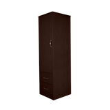 One Door Two Drawer Wardrobe Mahogany