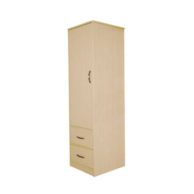 One Door Two Drawer Wardrobe Light Oak