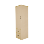 One Door Two Drawer Wardrobe Light Oak