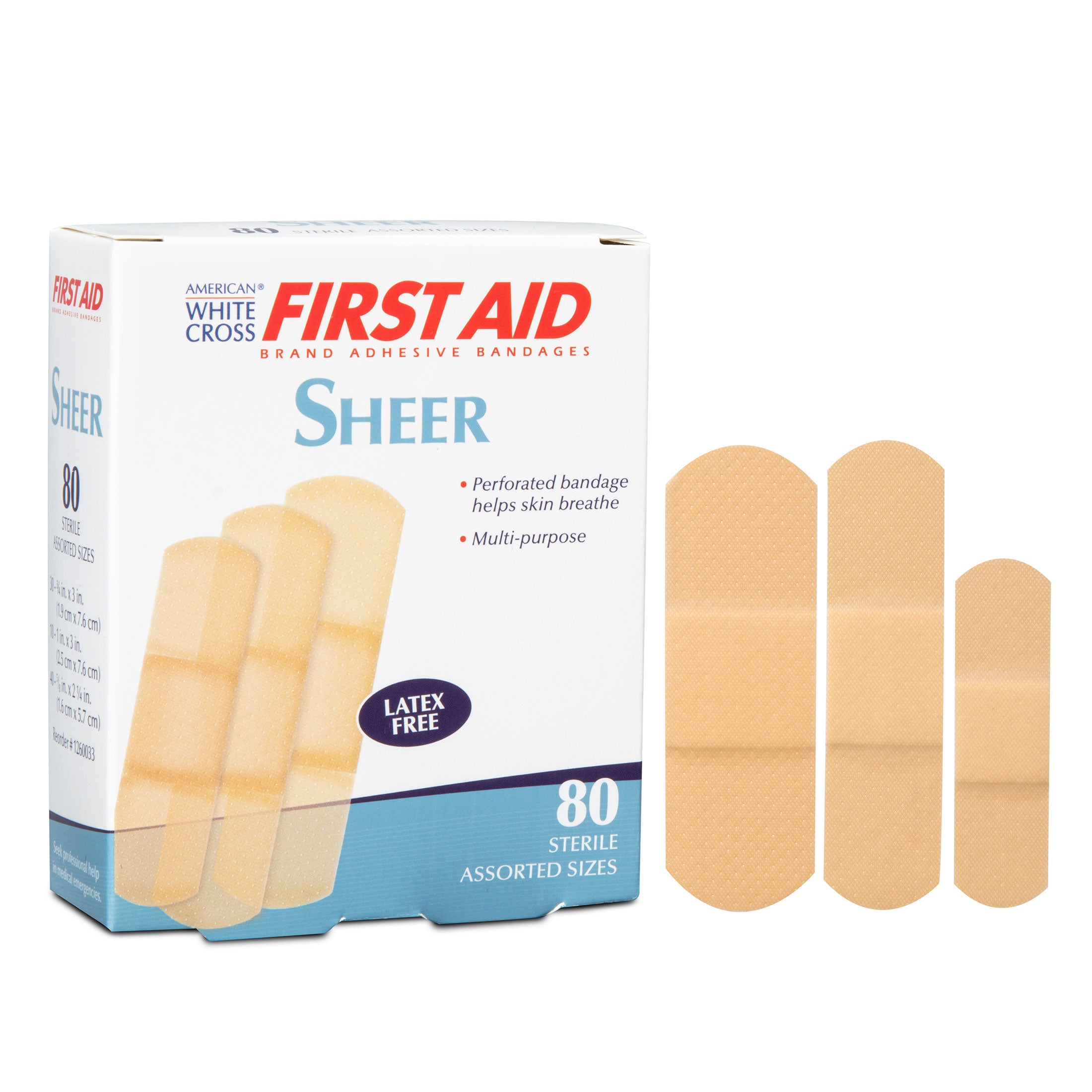 Sheer Adhesive Bandages, Assorted Sizes - 1260033