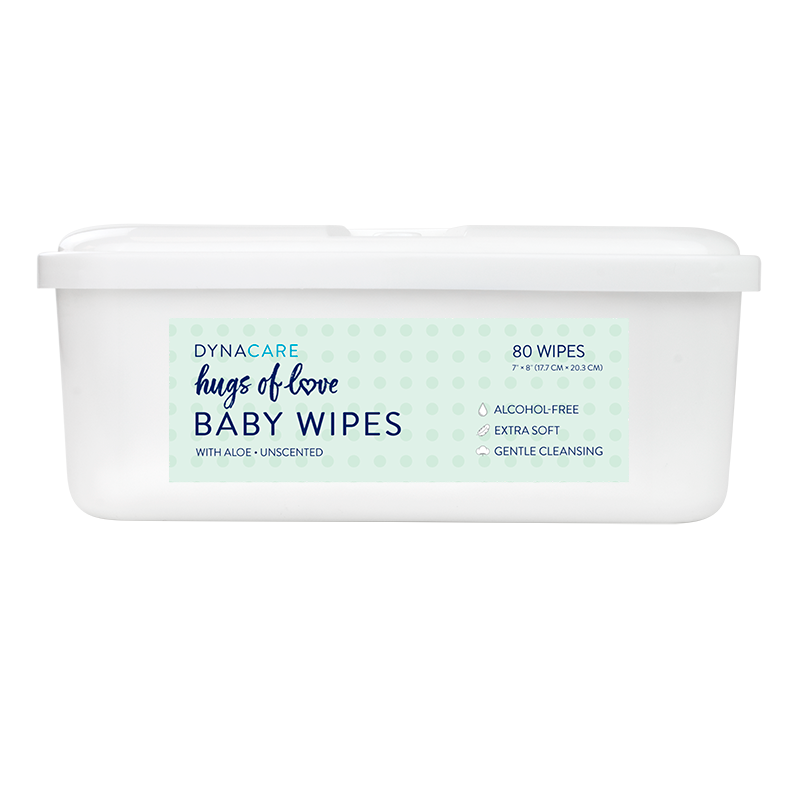 Dynarex Hugs of Love Baby Wipes Unscented Tub